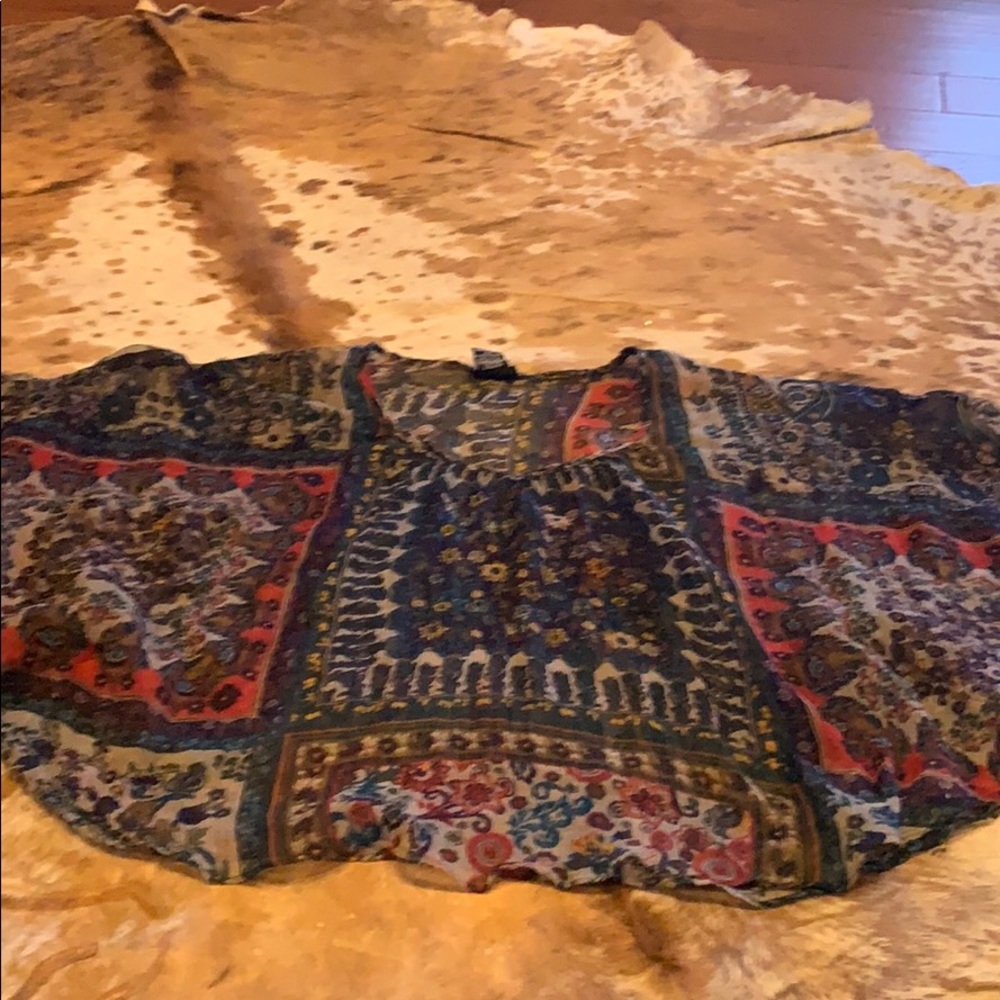 Sheer poncho style blouse